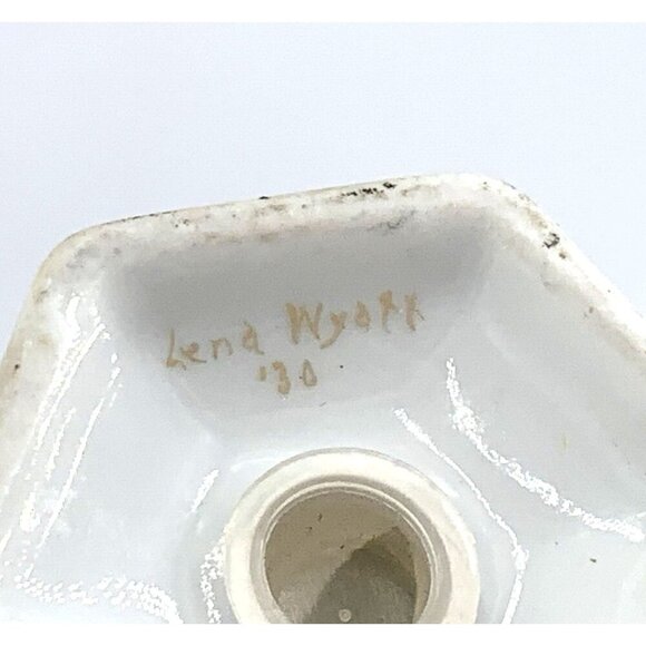 Germany Salt and Pepper Shakers Floral Hand Painted White Luster 1930 4.5" - Picture 9 of 9